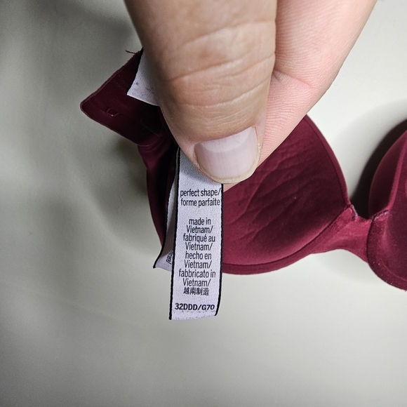 Victoria's Secret Perfect Shape Bra Maroon Size 32DDD - Picture 3 of 5